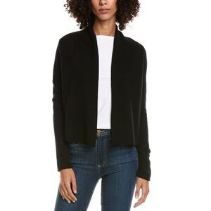 Incashmere Womens  Cashmere Open Cardigan, Black